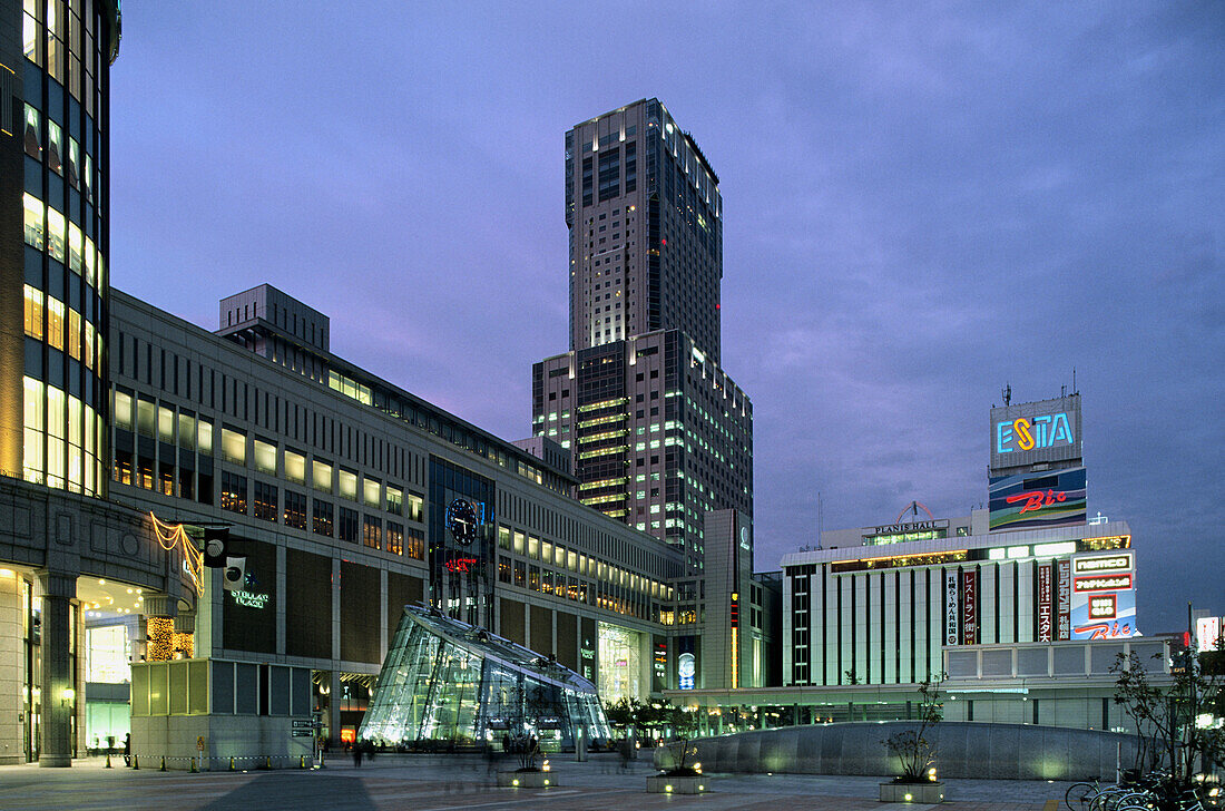 Railway station and JR Tower, Sapporo. Hokkaido, Japan