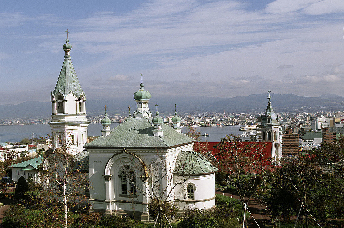 Russian Orthodox Church in Motomachi district, Hakodate. Hokkaido, Japan