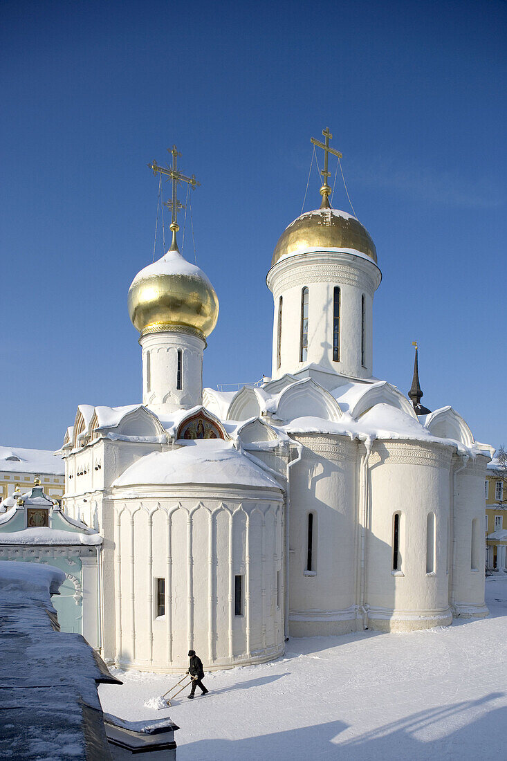 Cathedral of the Holy Trinity, 1422. Holy Trinity-St. Sergius Lavra (monastery), Sergiyev Posad. Golden Ring, Russia