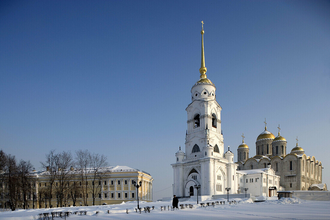 Cathedral of the Assumption, 1158-60, 1185-89, Bell Tower, 19 th c. Vladimir. Golden Ring, Russia