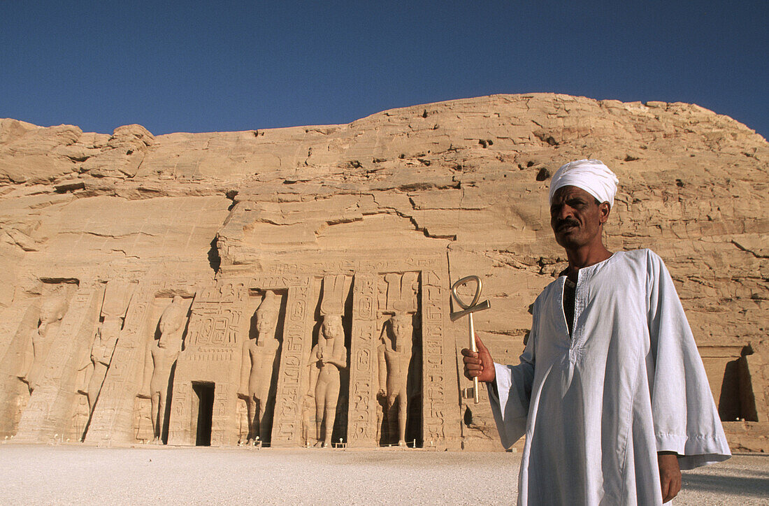 Temple dedicated to Hathor (smaller Abu Simbel temple), Abu Simbel. Egypt