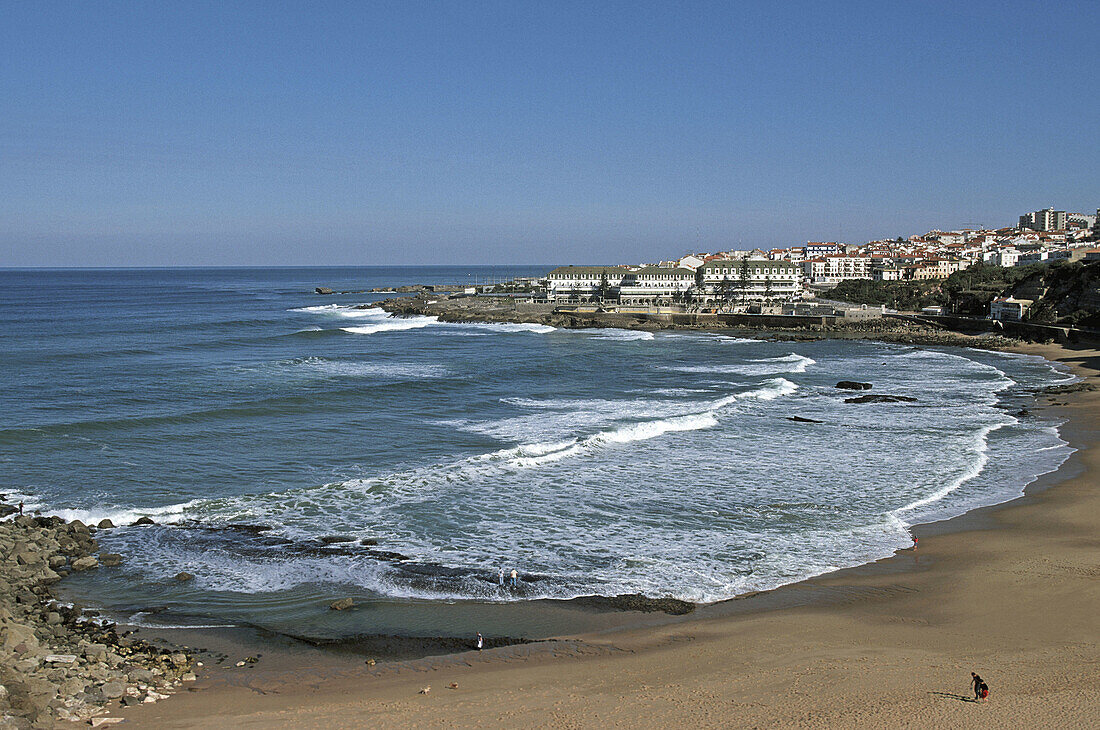 Beach and town, Ericeira. Portugal