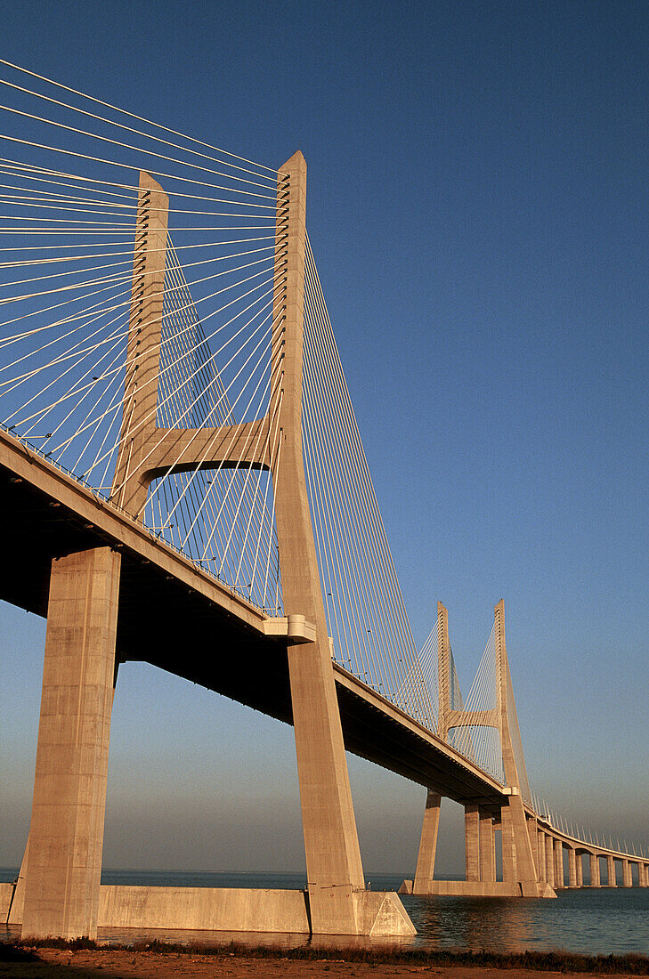 Vasco da Gama bridge over Tejo river, Lisbon. Portugal