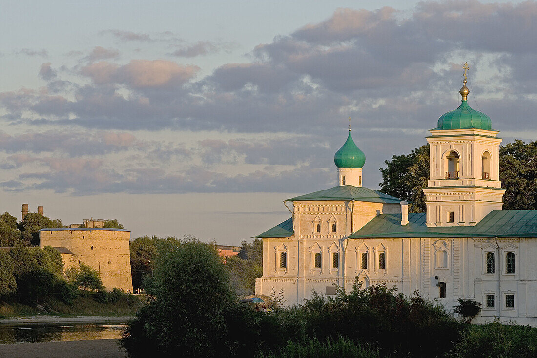 Mirozhsky monastery, XII-XVIIIth centuries, St. Stephen Church,17th century. Pskov. Russia.