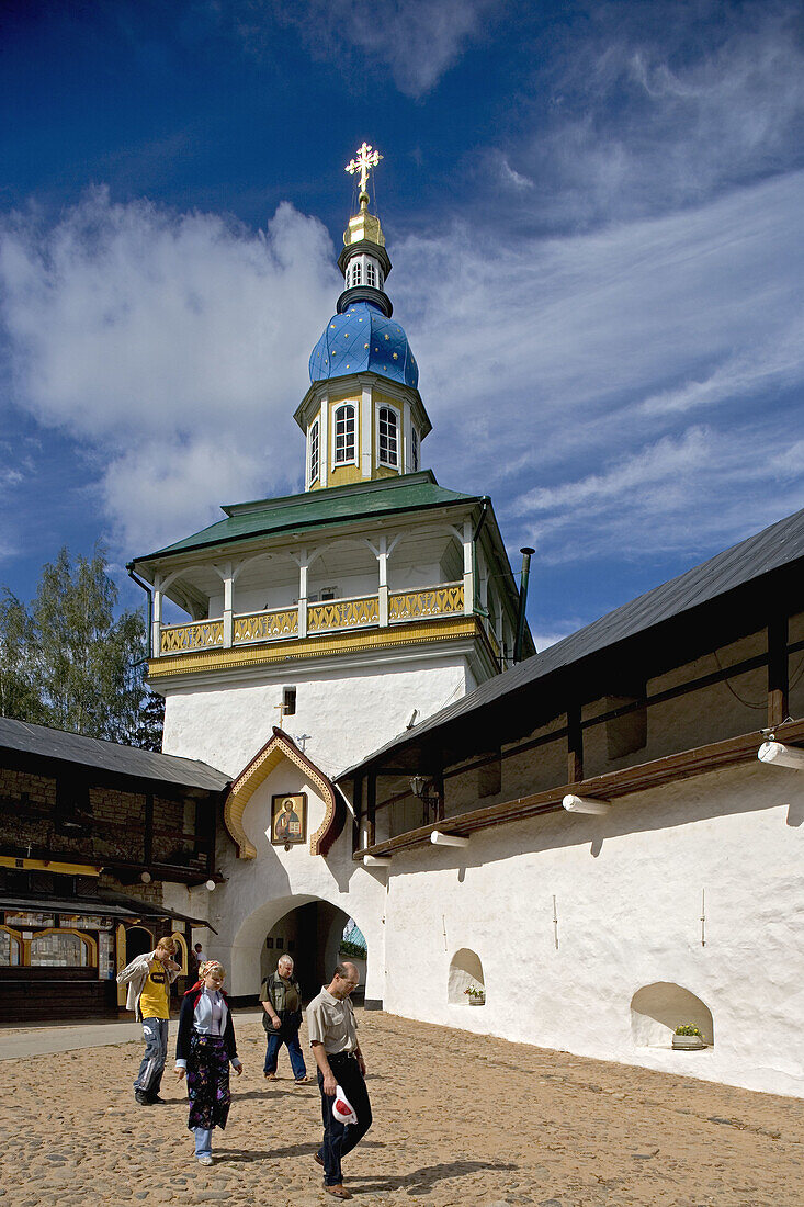 Saint Dormition Orthodox Monastery, founded in 1473, Church of St. Nicholas Thaumaturge, 16th century. Petchory, near Pskov. Russia