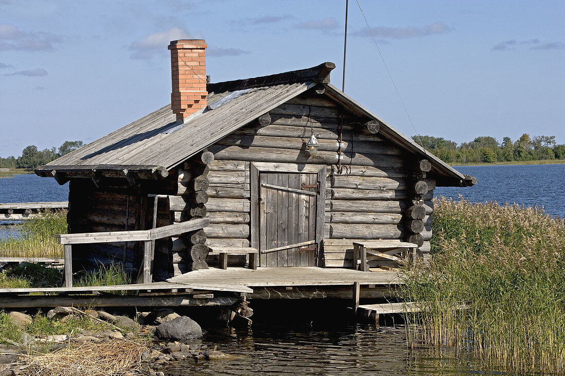 Village of Yamka. Kizhi Island. Onega lake, Karelia. Russia.