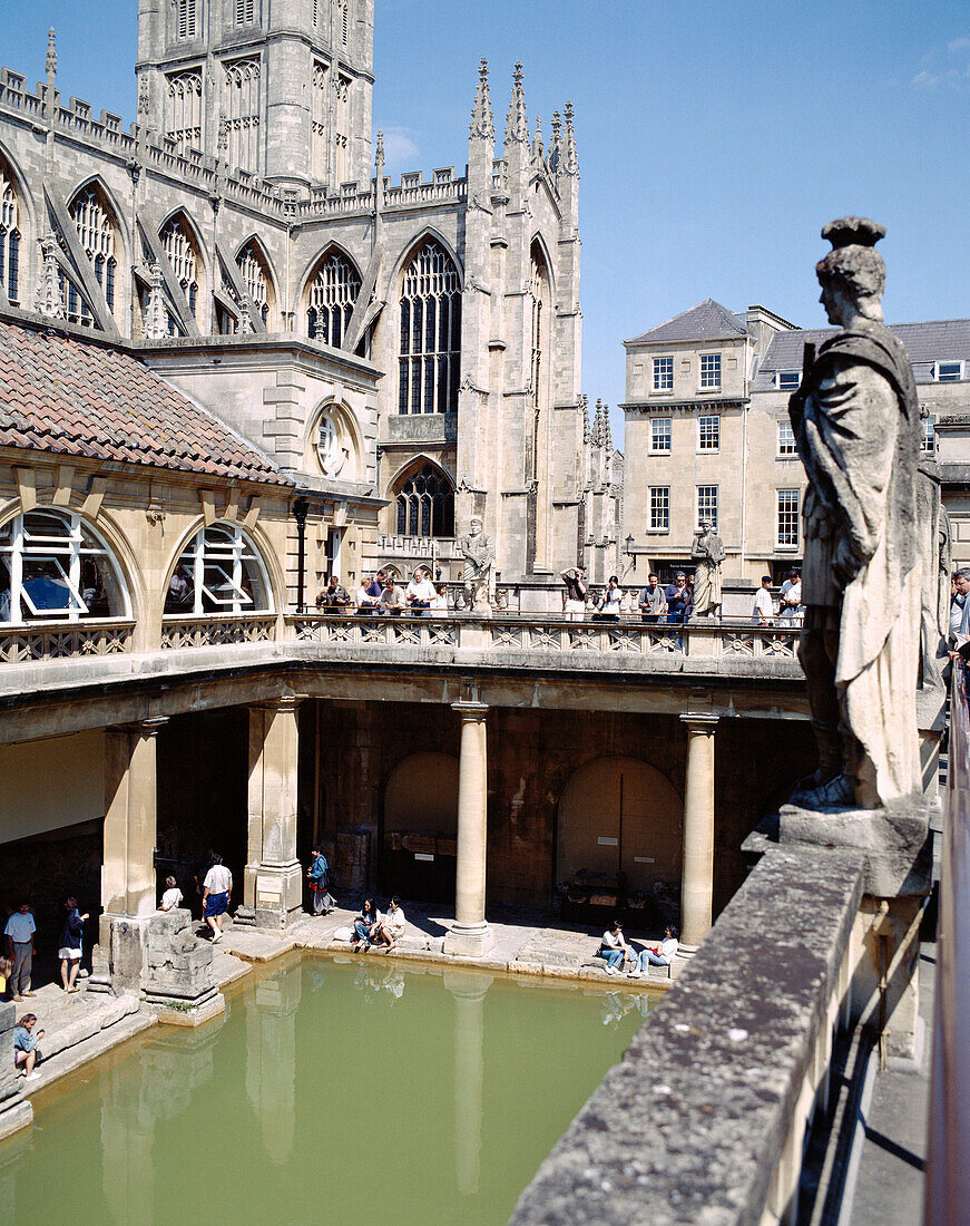 Roman bath. Bath, Avon, England, UK
