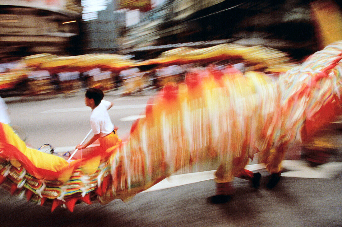 Dragon dancers. Hong Kong. China