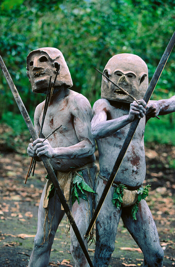 Asaro men. Papua New Guinea