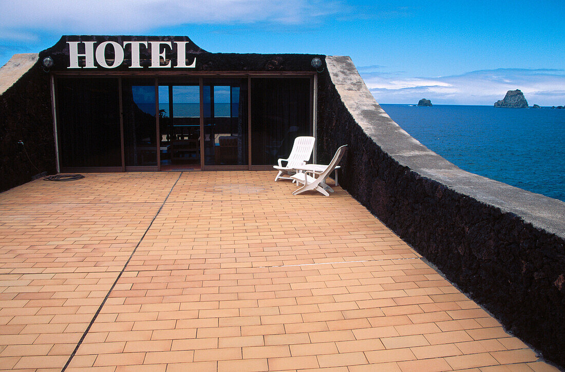 Terrace of hotel. El Hierro. Canary Islands. Spain