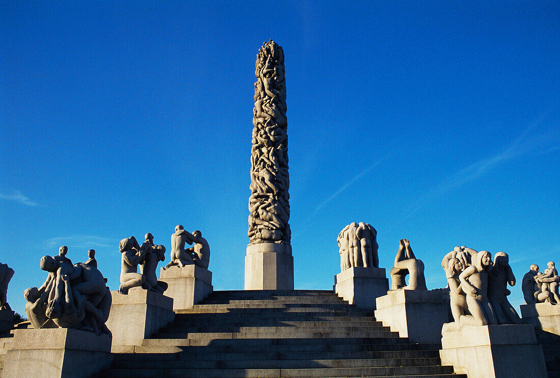 Vigeland s Monolith and Wheel of Life. Frogner Park. Oslo. Norway