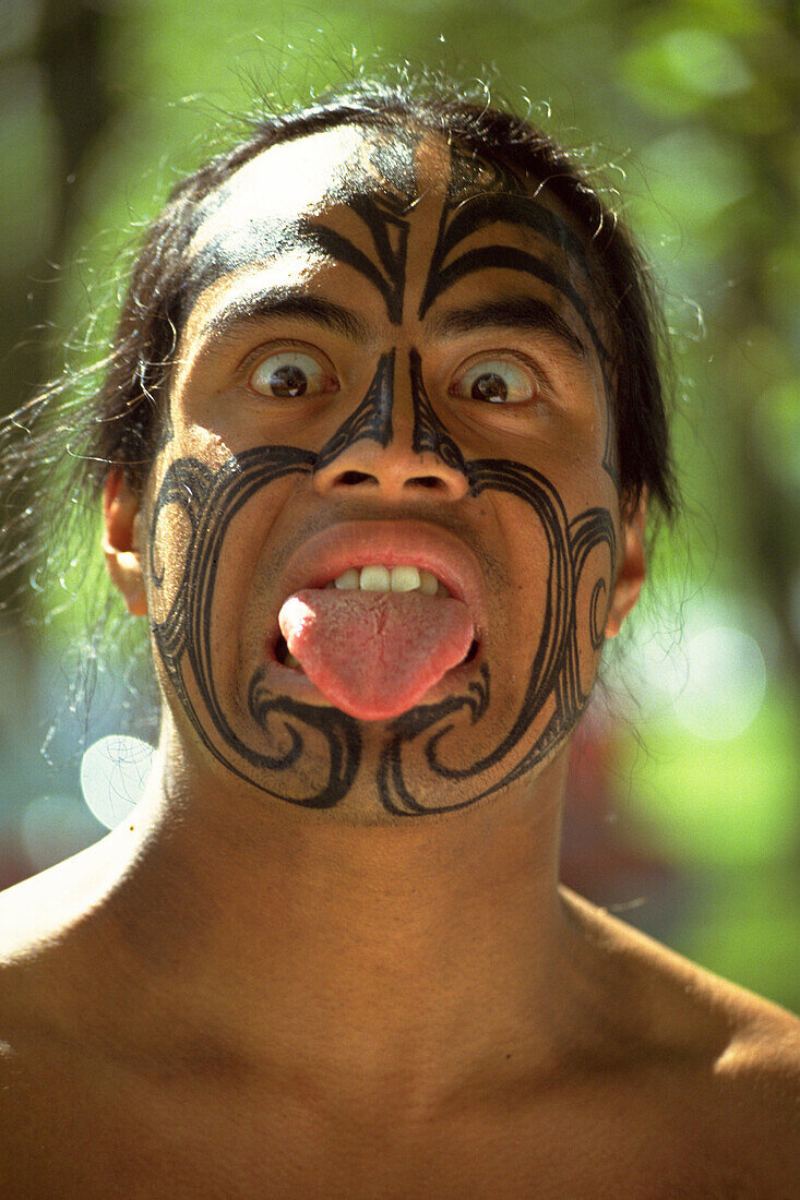 Maori greeting. Rotorua. New Zealand