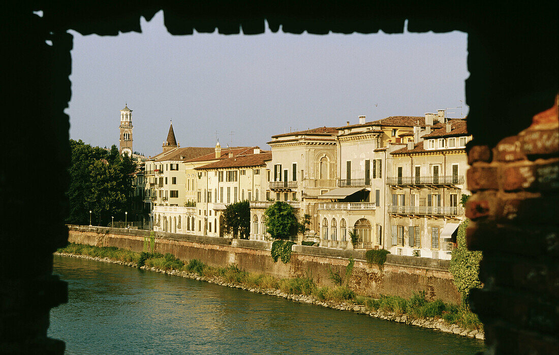 Adige River bank. Verona, Veneto, Italy