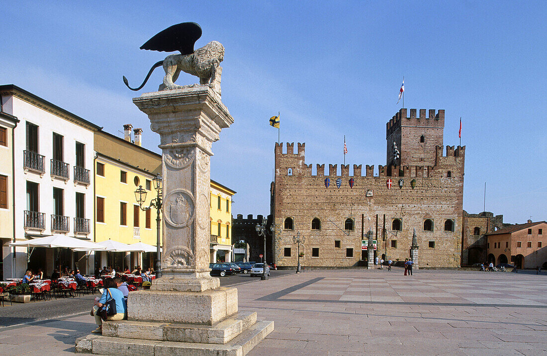 Da Basso Castle in Piazza Castello. Marostica. Veneto, Italy