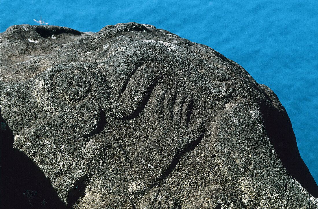 Petrogryph. Orongo. Easter Island. Chile.