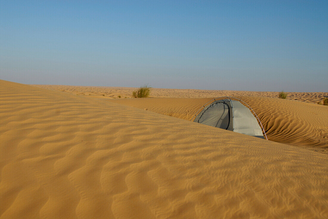 Camping in the desert, Offroad Sahara Desert Tour, Bebel Tembain area, Sahara, Tunisia, Africa, mr