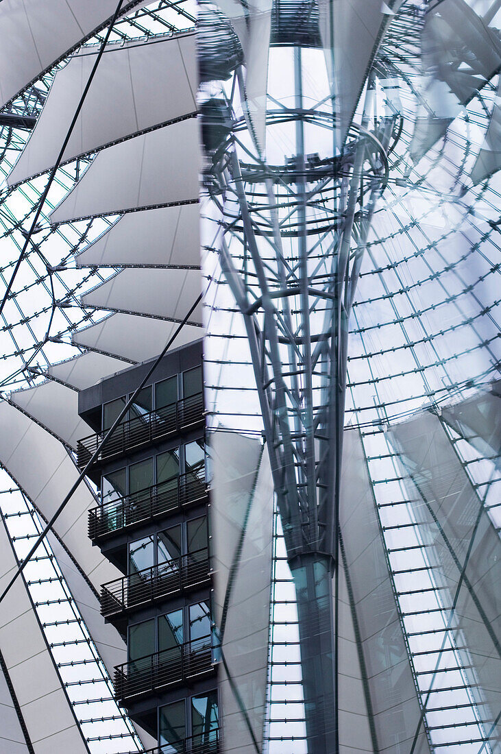 Roof structure of the Sony Center, Potsdamer Platz, Berlin, Germany