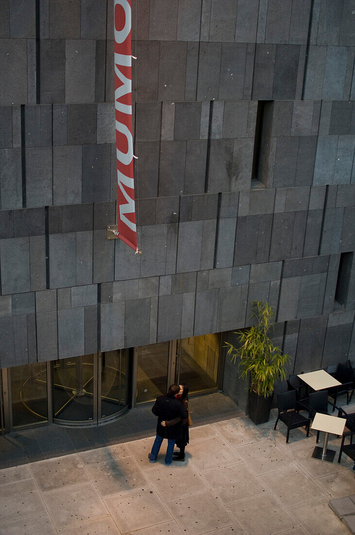 A couple at the Museum of Modern Art, Museums Quartier, Vienna, Austria