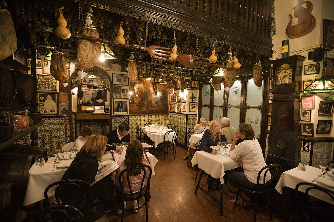 Barcelona,Los Caracoles traditional Restaurant in historic center