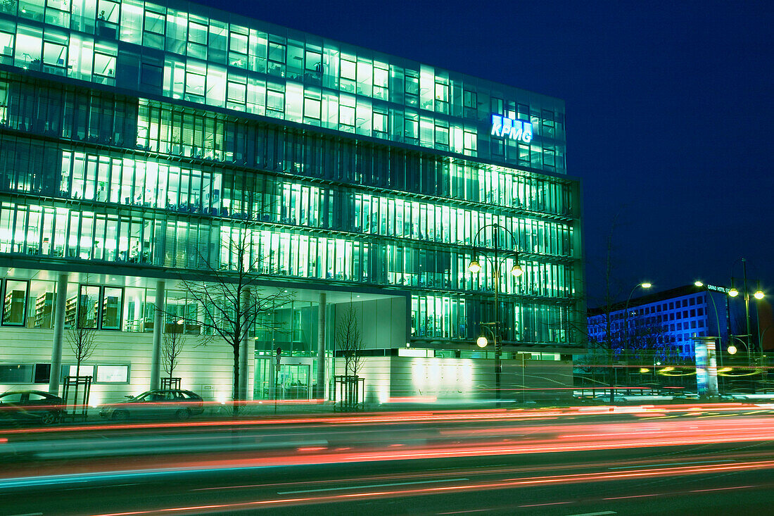 Berlin KPMG headquarter in Tiergarten at dusk