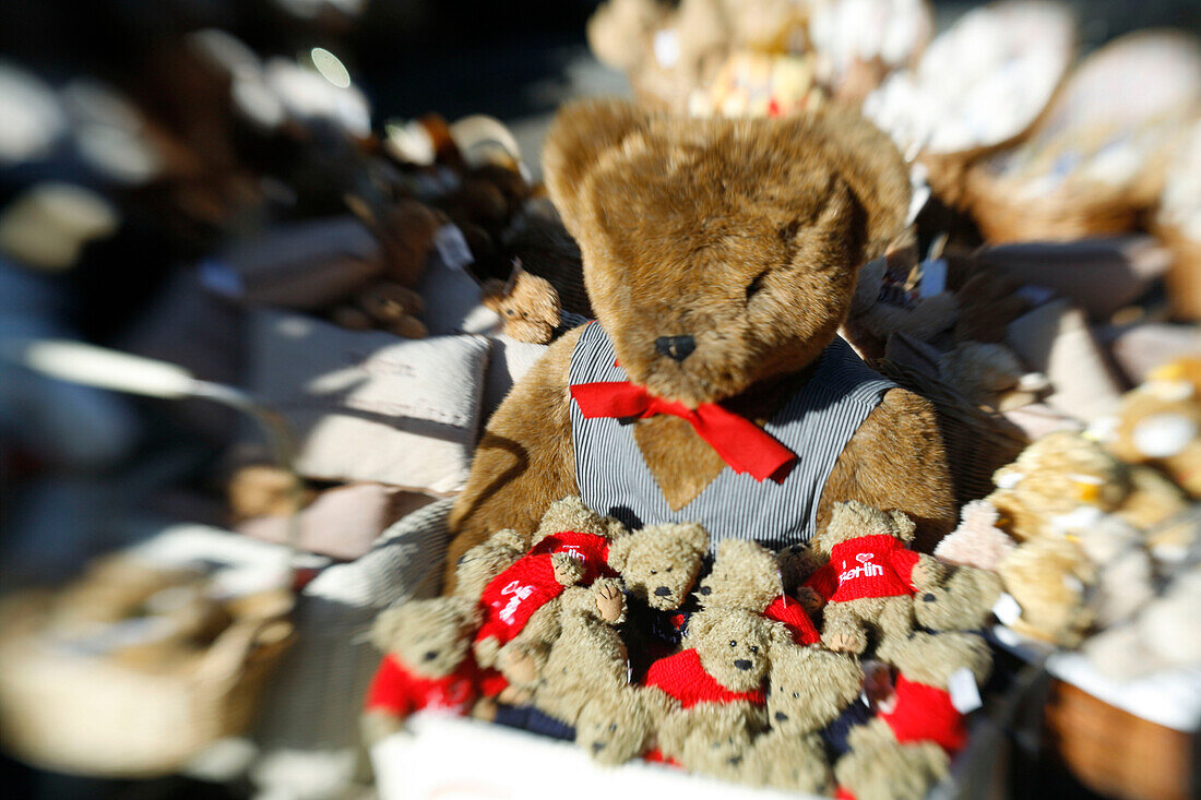 Berlin, center, Nikolaiviertel souvenir shop near Nicolai church  , Berlin bears