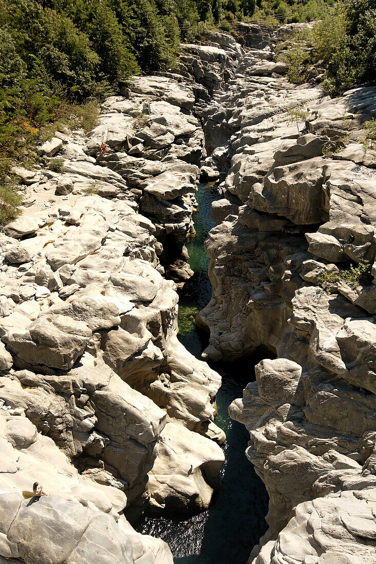 Switzerland Ticino Val Verzasca river rock intrusion