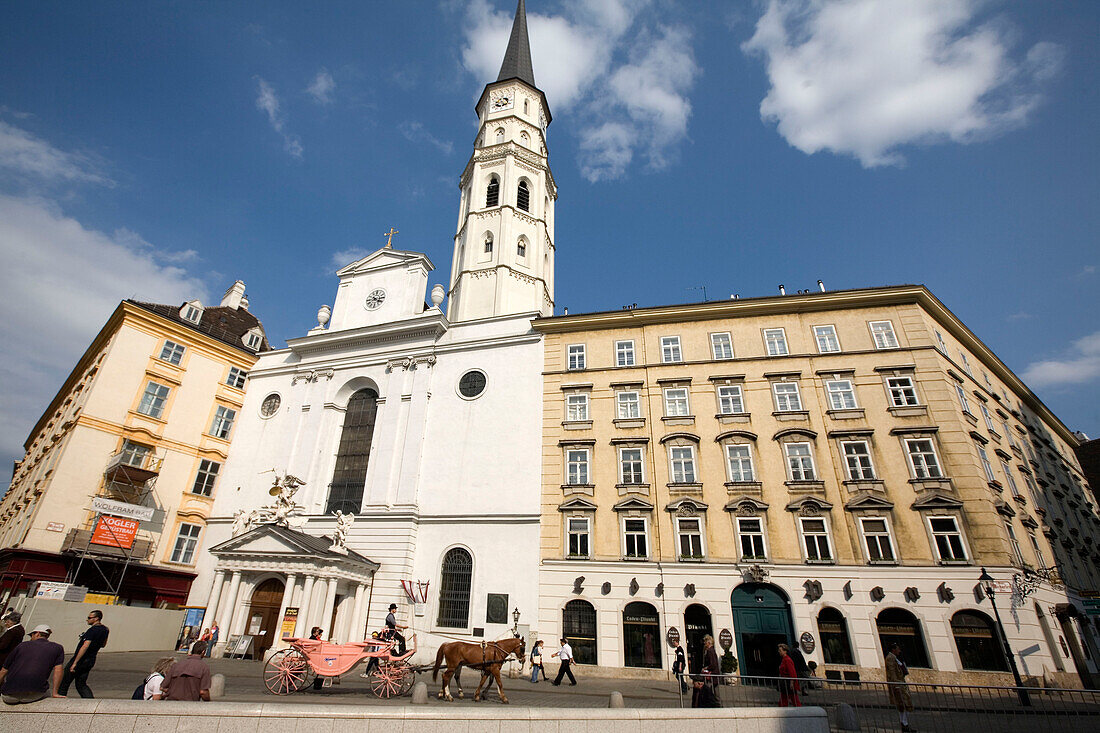 Vienna Michaeler Square Michaeler church  Fiaker