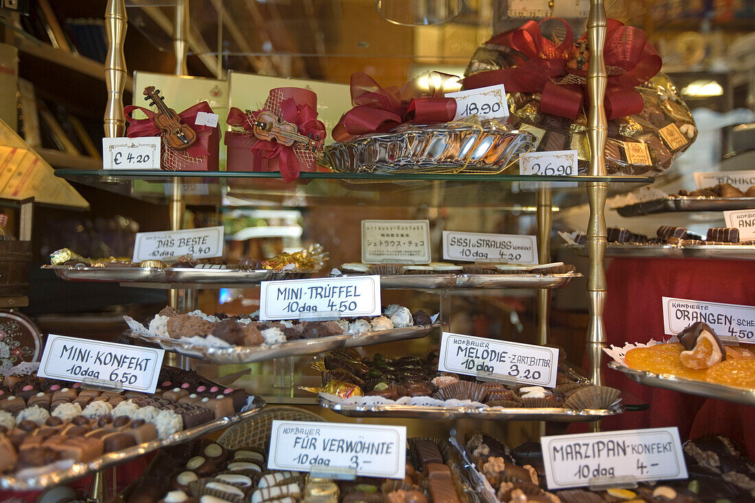 Vienna Austria Confiserie shop window with sweets