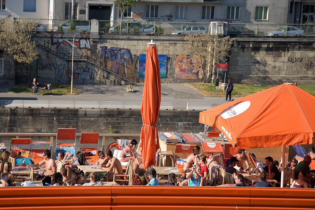 Vienna Badeschiff Wien  Donau river