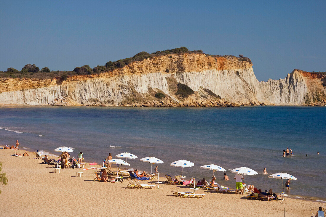 Griechenland Zakynthos  beach Geraka beach Nuturschutzgebiet fuer Caretta Schildkroeten