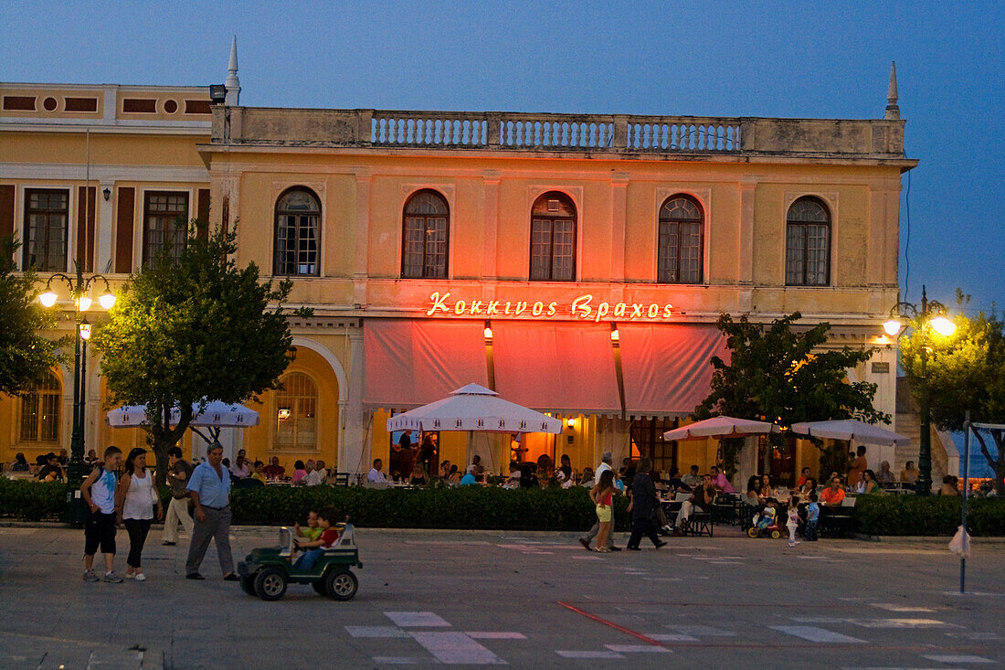 Greece  Zakynthos Solomos square restaurant