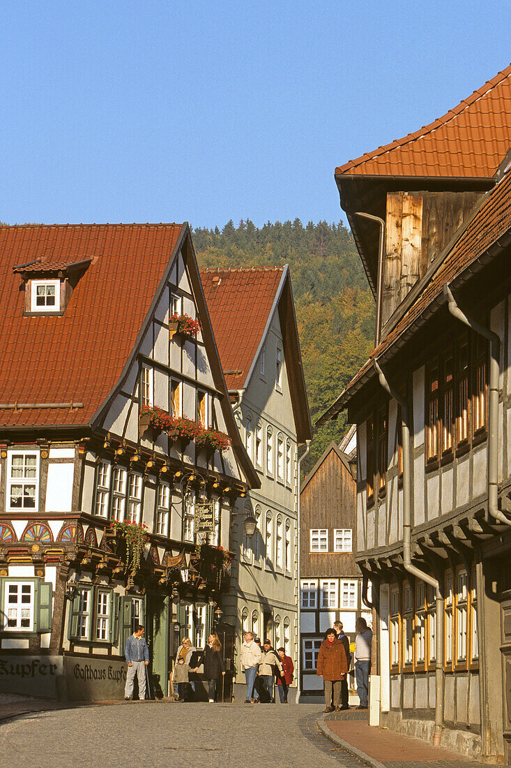 Stolberg, half-timbered building, Harz mountains, Saxony Anhalt, Germany