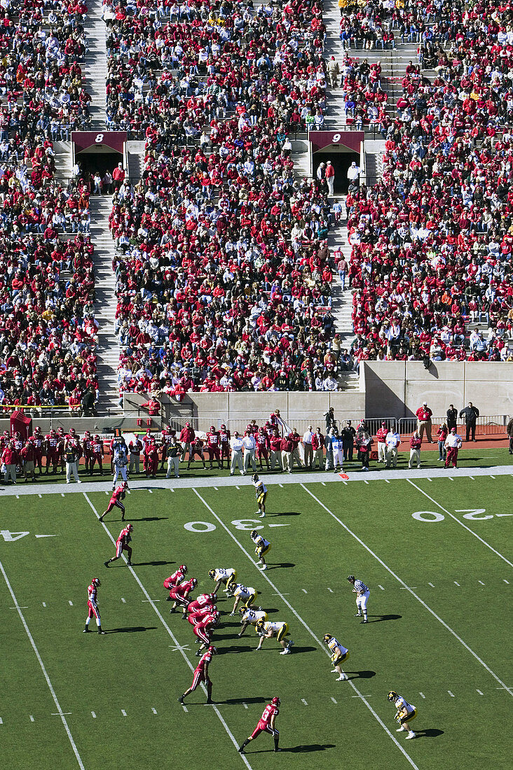 Football Game of the Indiana University Hoosiers Team. Indiana University. Bloomington. Indiana. USA.