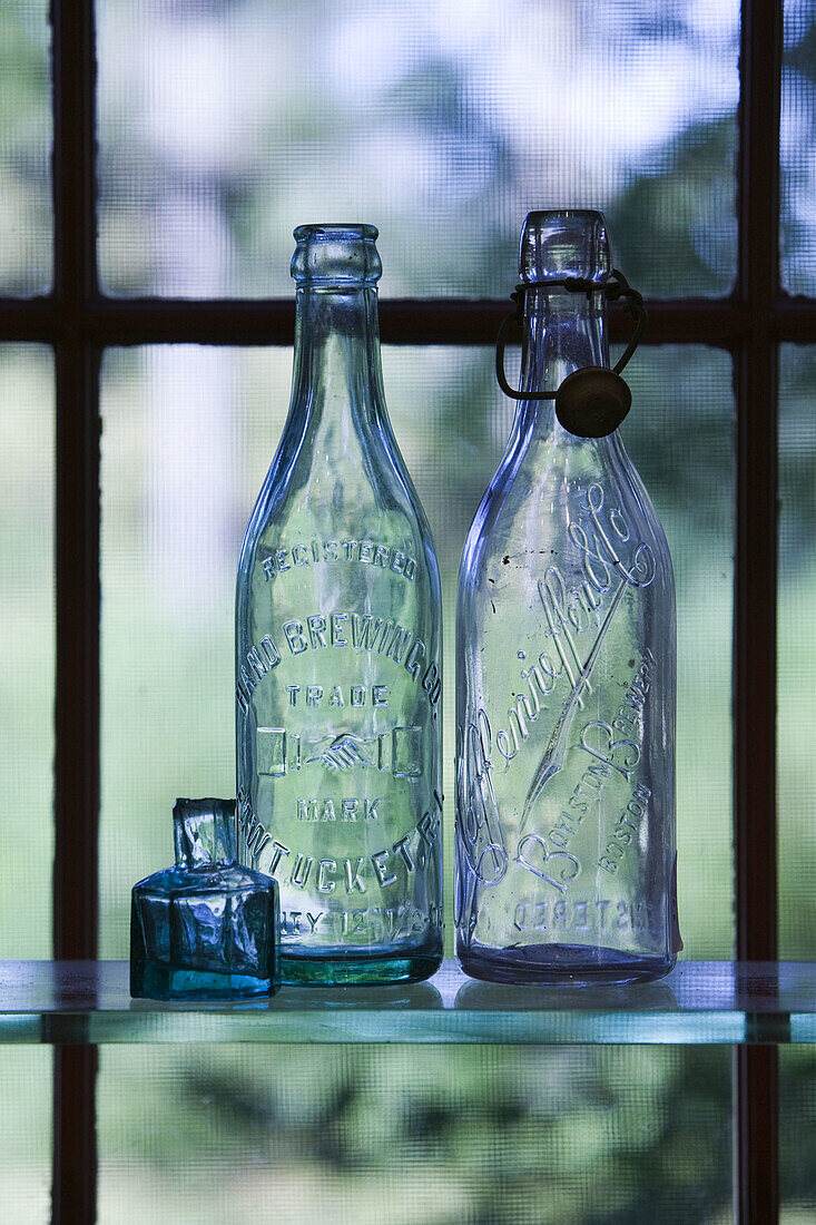 Antique Bottles. West Tisbury. Martha s Vineyard. Massachusetts. USA.