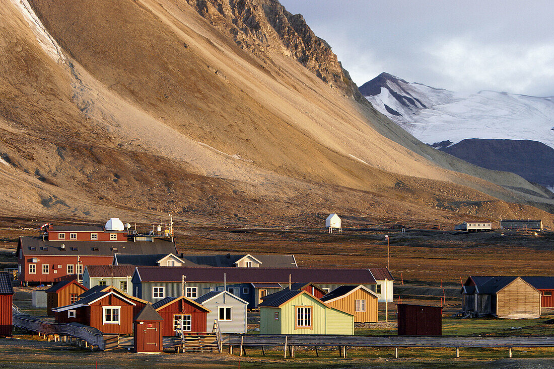 Ny-Ålesund, the northernmost permanent settlement in the world. Svalbard, Norway