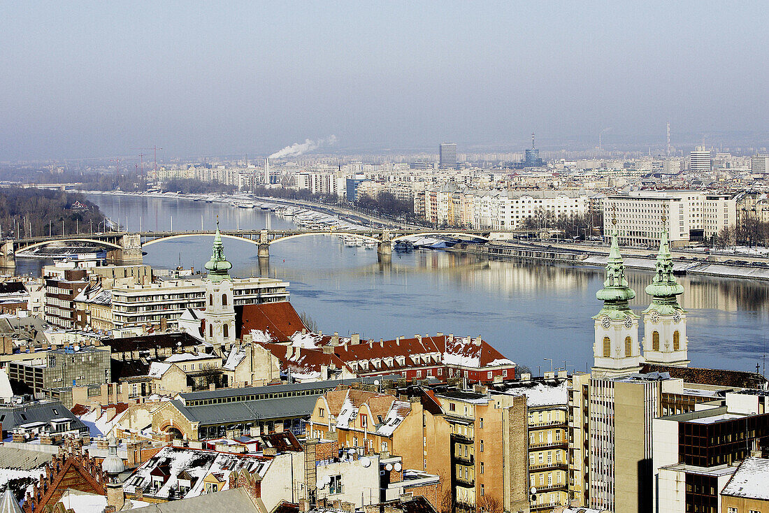 Budapest as seen from the Royal Palace. Hungary.