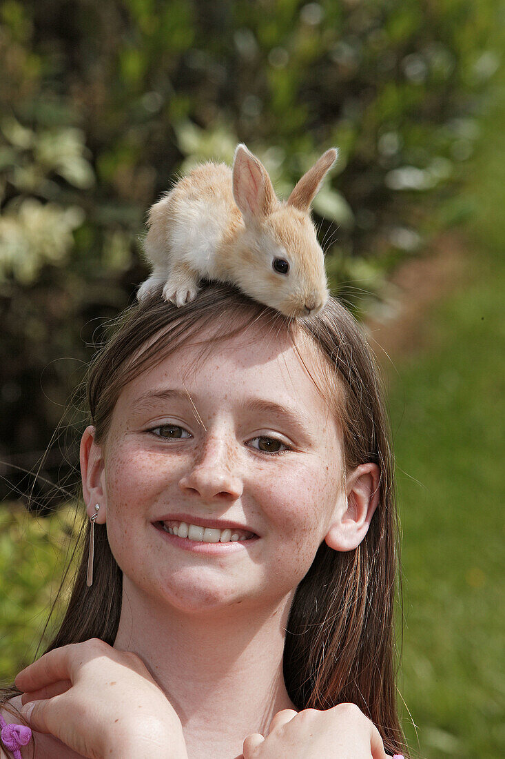 Girl with rabbit