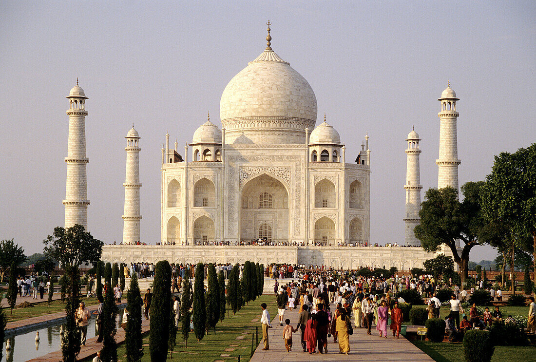 Taj Mahal on Friday, free day to public. Agra. India