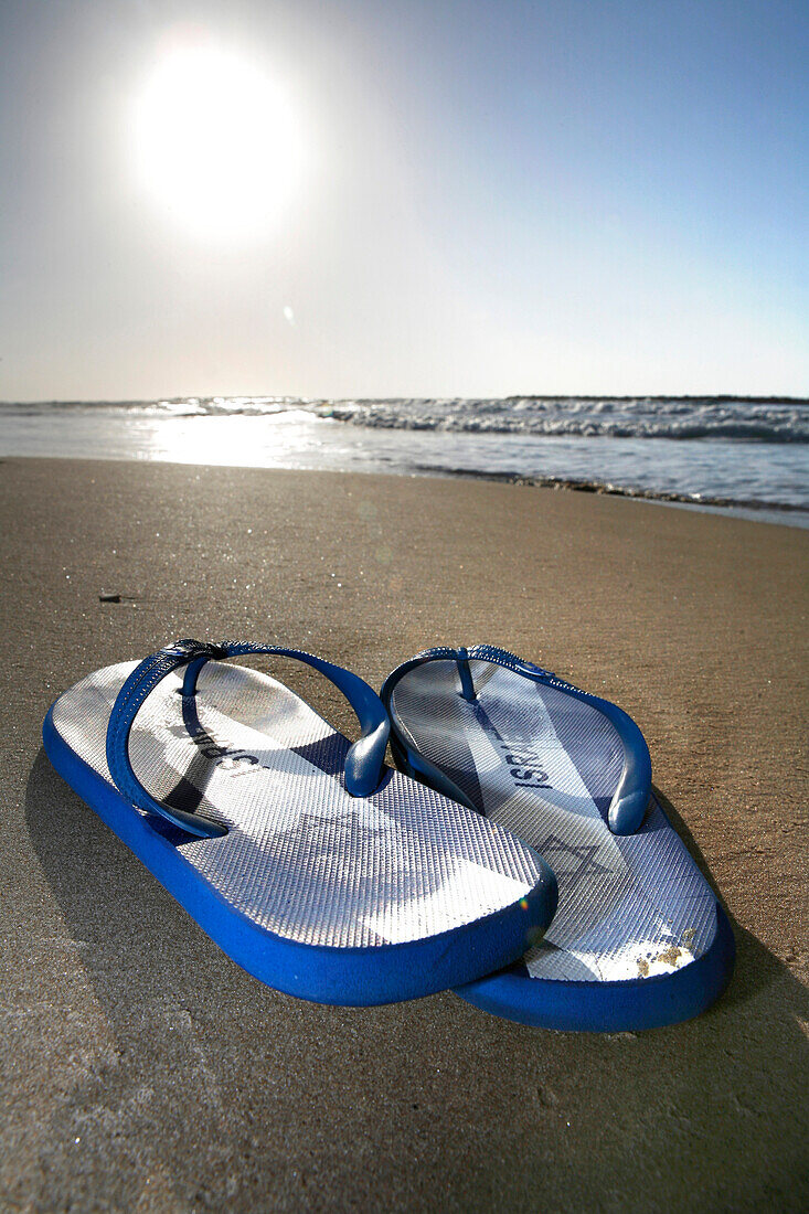 Israelische flip flops, Gordon beach, Tel Aviv, Israel