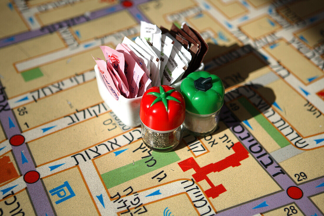 Decoration in Dizengoff Street café, Tel Aviv, Israel