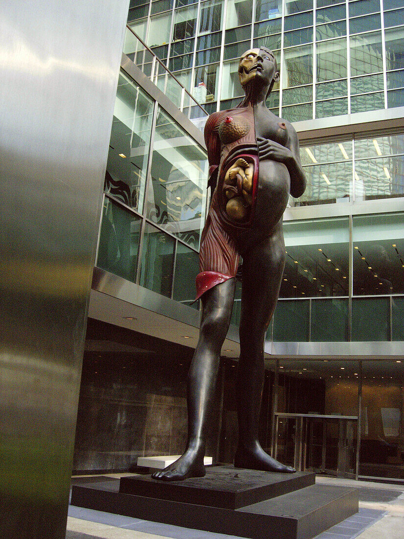 The virgin mother, 2005. Painted Bronze. Sculpture by Damien Hirst. New York