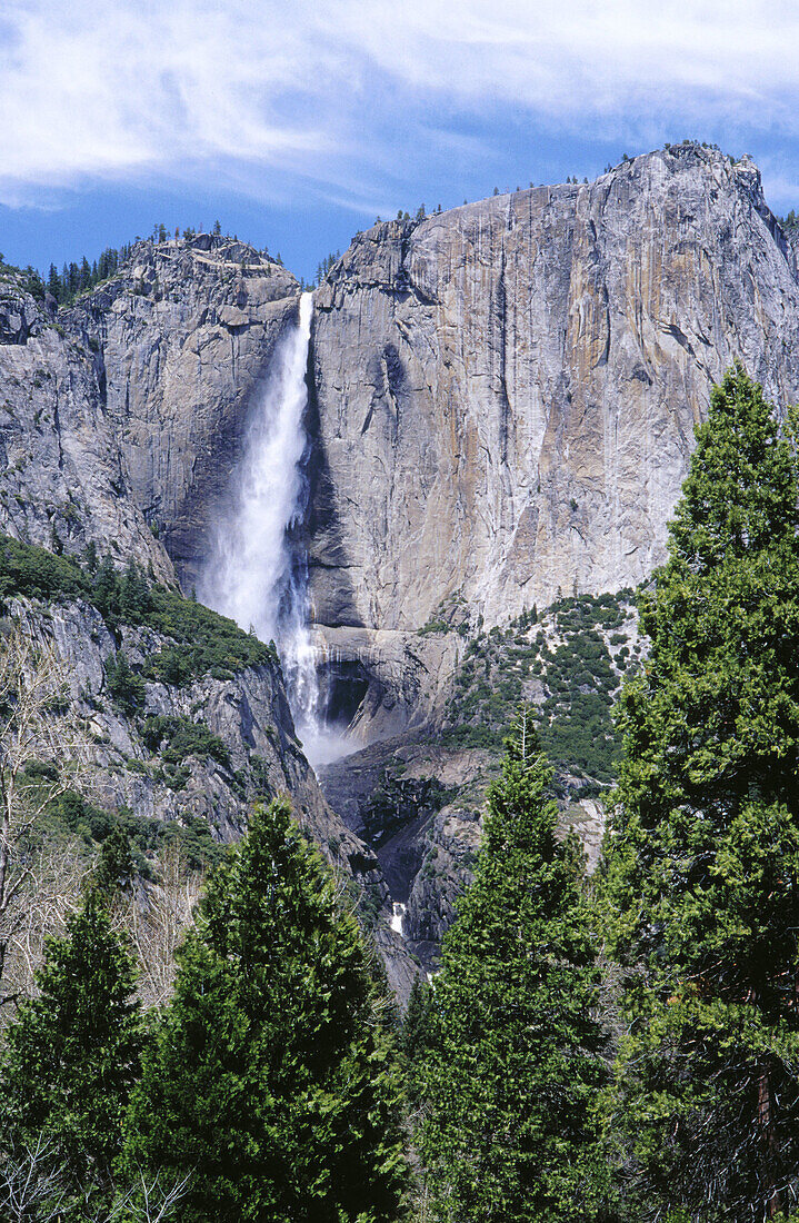 Yosemite Falls in spring. Yosemite National Park. California. USA