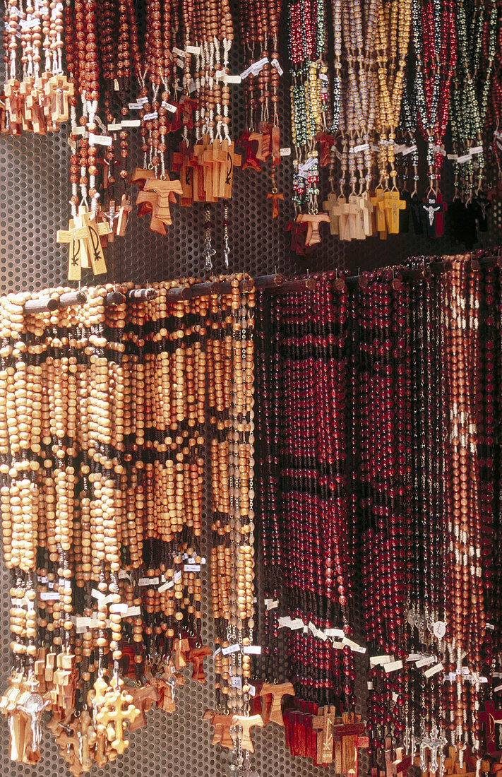Rosaries for sale, Assisi. Umbria, Italy