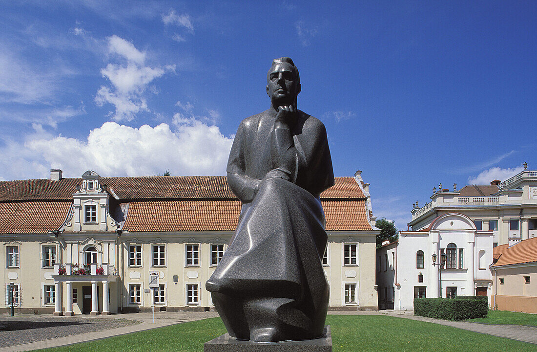 Statue of Maironis (1862 - 1932). Kaunas. Lithuania.