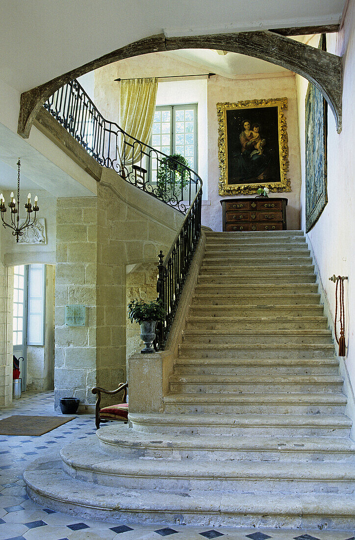 Interior, Castle of Malesherbes. Loiret, France