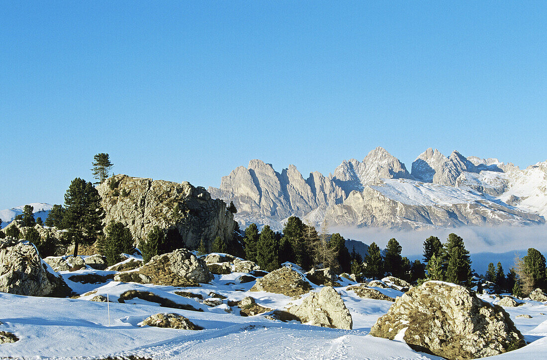 View from Passo Sello. Dolomites. Trentino Alto Adige. Italy.