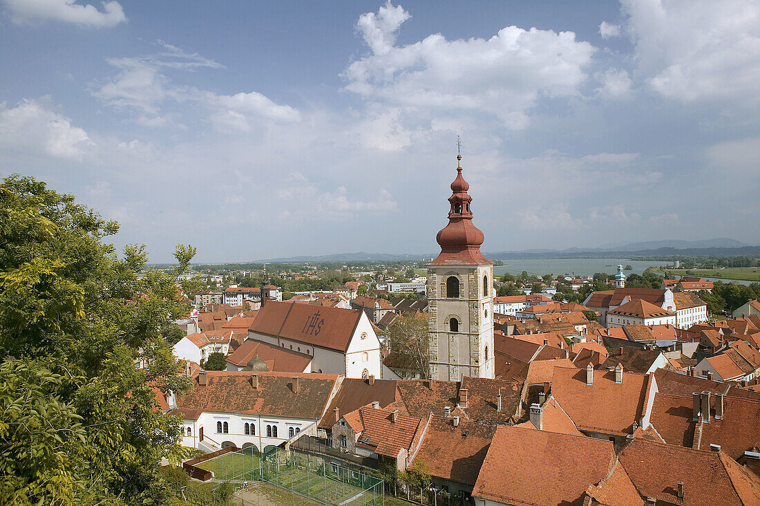 City View from Ptuj Castle and Church of St. George Tower (15th century). Ptuj. Stajerska. Slovenia. 2004.