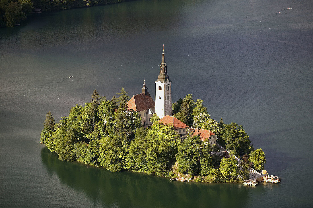 Lake Bled View from Mala Osojnica hill. Bled. Gorenjska. Slovenia.