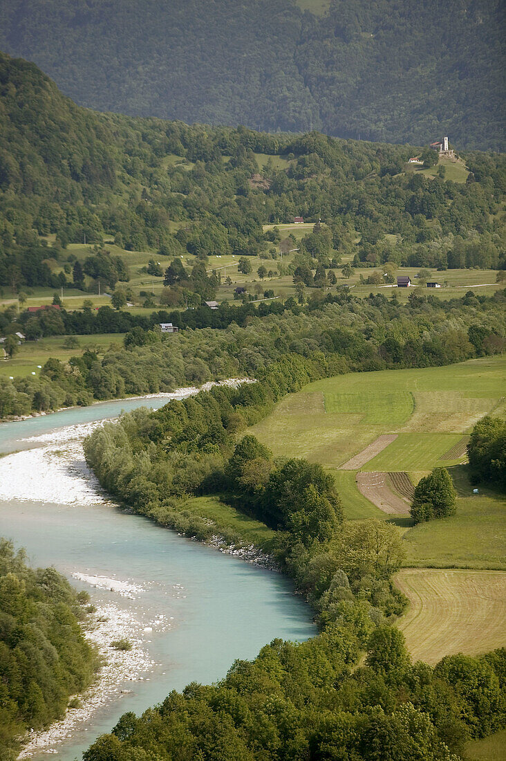 View of the Soca River. Kobarid. Primorska. Slovenia.