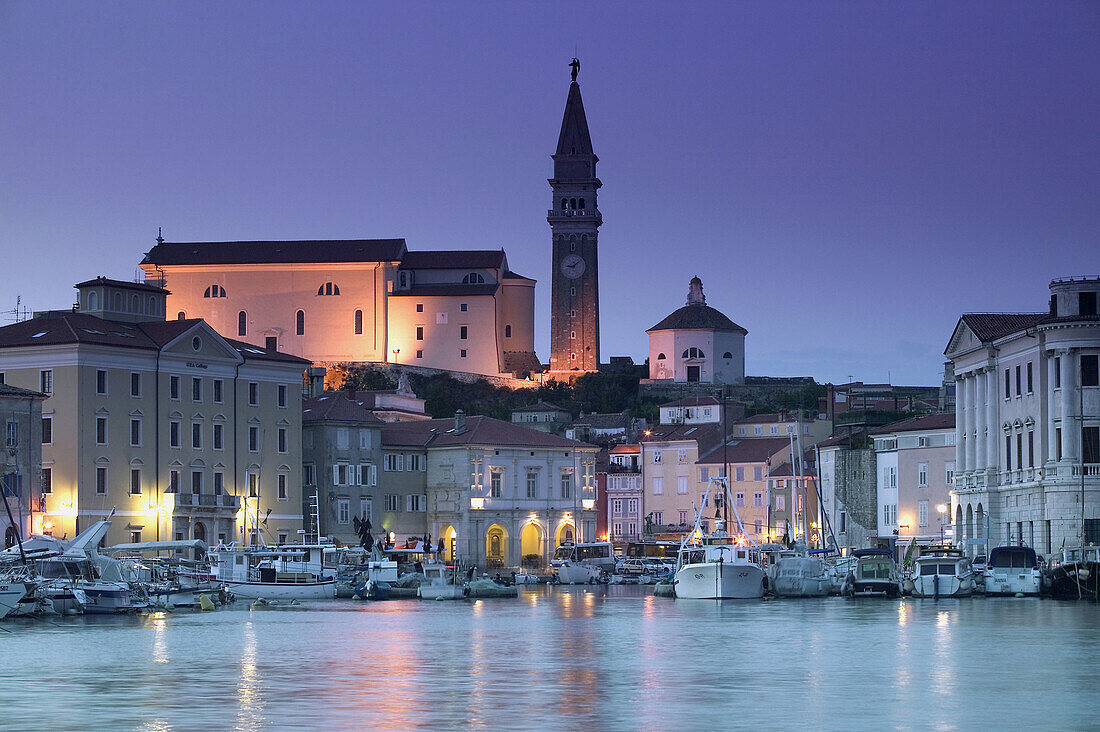 Piran Harborfront. Evening View. Piran. Primorska. Slovenia.